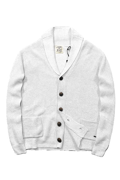 Vyriškas megztas megztas su sagomis ir kišenėmis