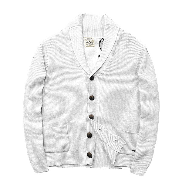 Vyriškas megztas megztas su sagomis ir kišenėmis