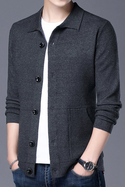 Vestă pentru bărbați cu guler și nasturi clasici