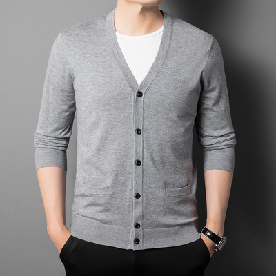 Ležerni kardigan na kopčanje za muškarce