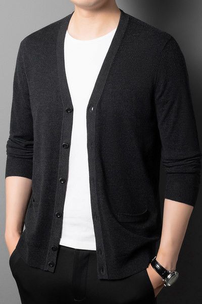 Ležerni kardigan na kopčanje za muškarce