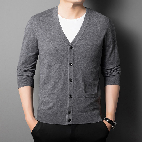 Ležerni kardigan na kopčanje za muškarce