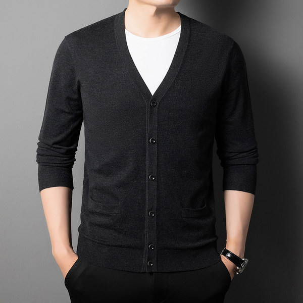 Ležerni kardigan na kopčanje za muškarce
