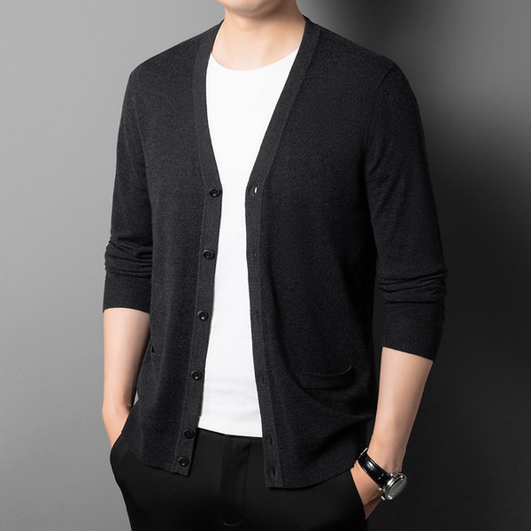 Ležerni kardigan na kopčanje za muškarce