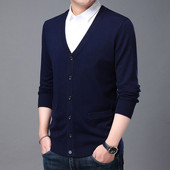 Vestă pentru bărbați subțire, cu nasturi și decolteu în V