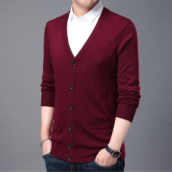 Vestă pentru bărbați subțire, cu nasturi și decolteu în V