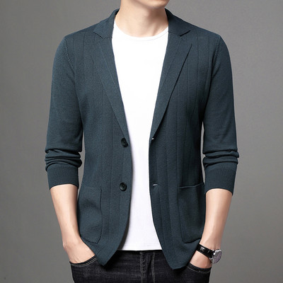 Ležerni kardigan s džepovima i gumbima za muškarce