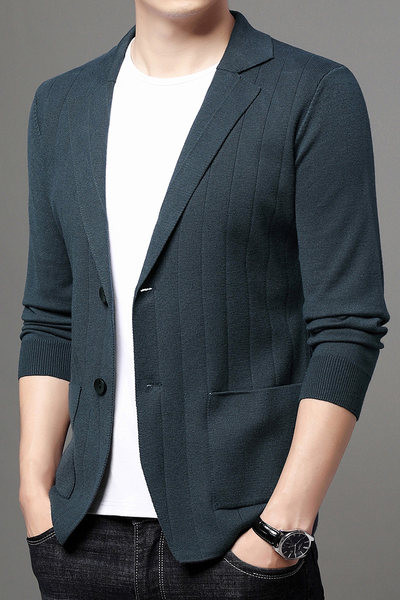 Ležerni kardigan s džepovima i gumbima za muškarce