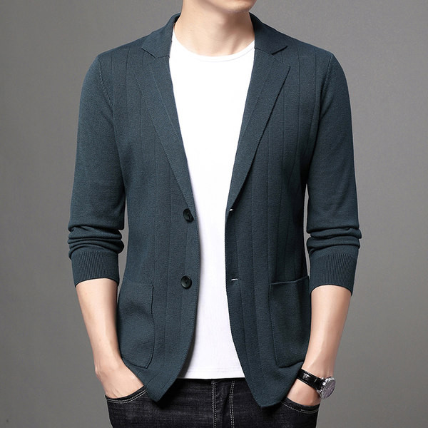 Ležerni kardigan s džepovima i gumbima za muškarce