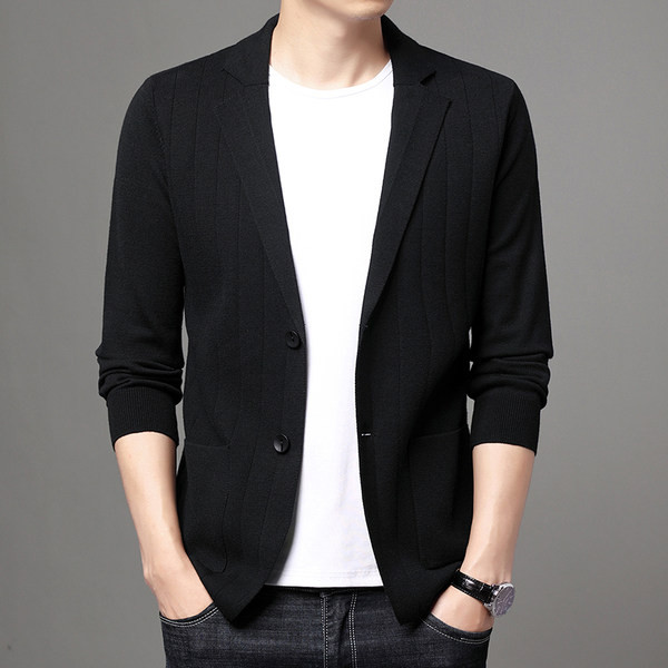 Ležerni kardigan s džepovima i gumbima za muškarce