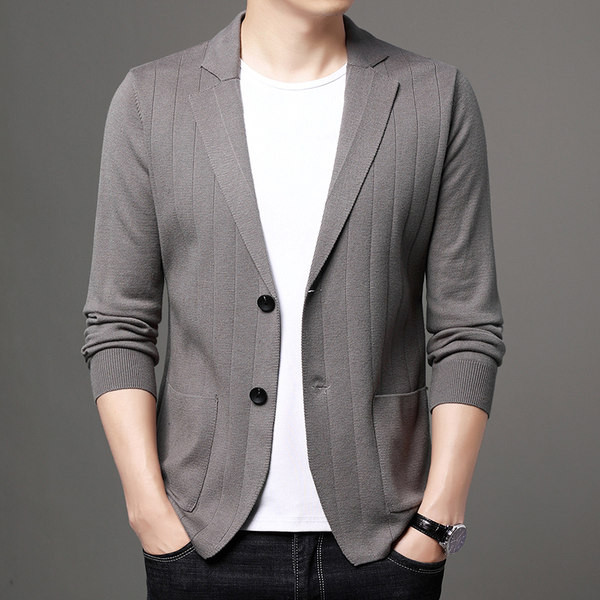 Ležerni kardigan s džepovima i gumbima za muškarce