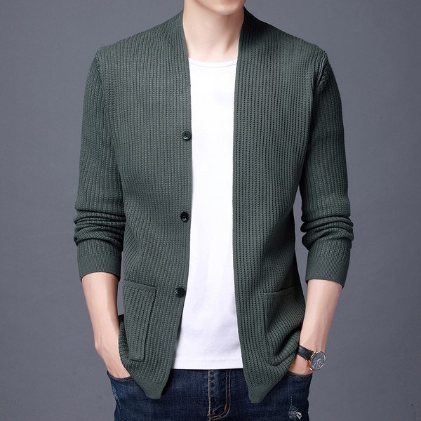 Vestă bărbătească cu nervuri, cu nasturi și buzunare