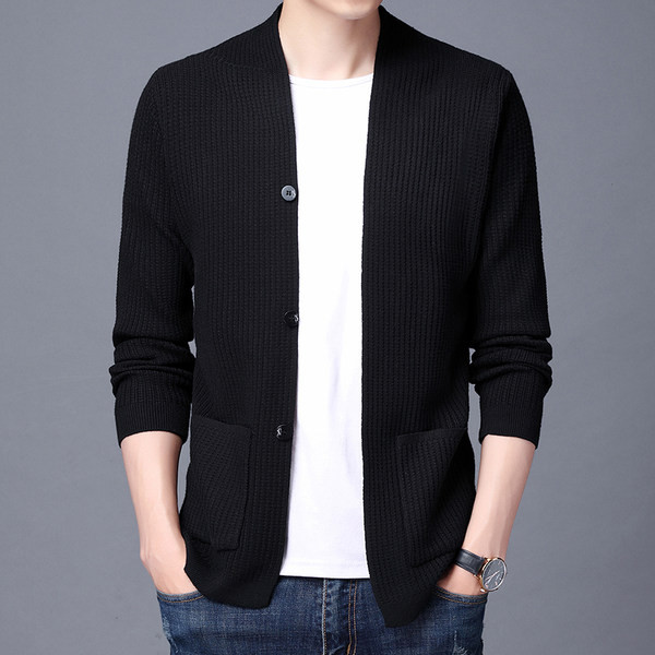 Vestă bărbătească cu nervuri, cu nasturi și buzunare