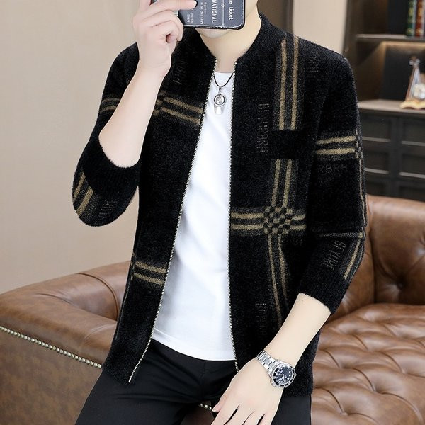 Vestă de pluș cu fermoar pentru bărbați