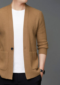 Cardigan toamna iarna cu buzunar pentru barbati