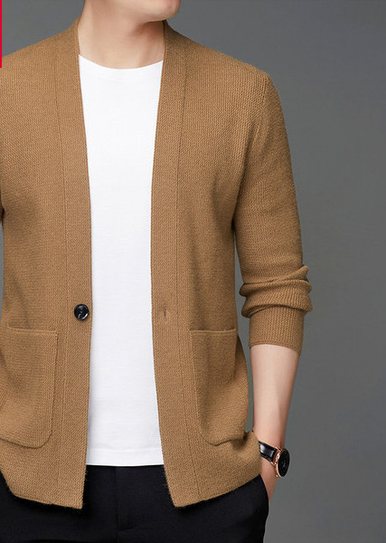 Cardigan toamna iarna cu buzunar pentru barbati