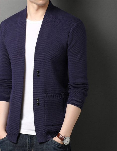 Jednobojni prsluk s kopčanjem i džepom za muškarce