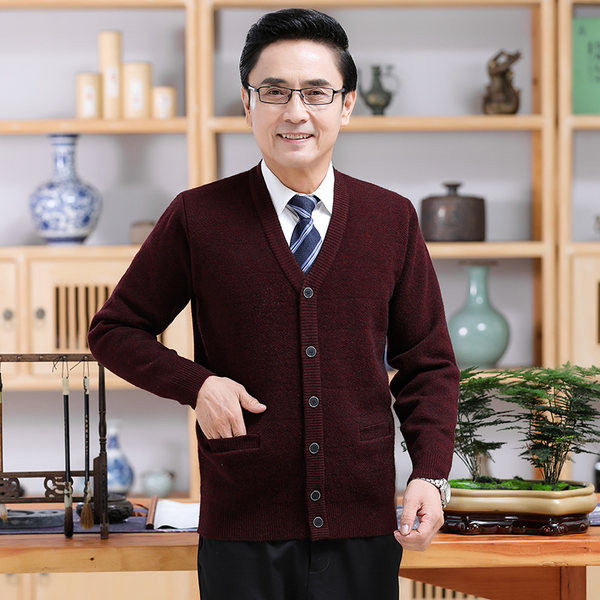 Férfi őszi kardigán gombokkal