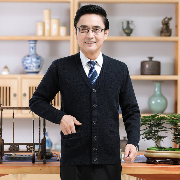 Férfi őszi kardigán gombokkal