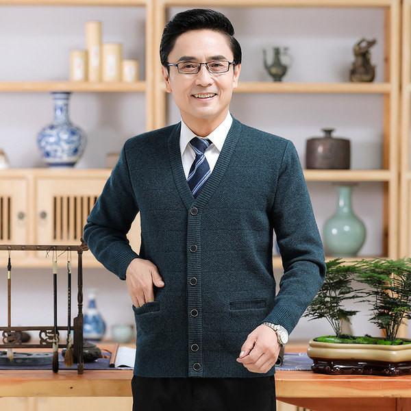 Férfi őszi kardigán gombokkal