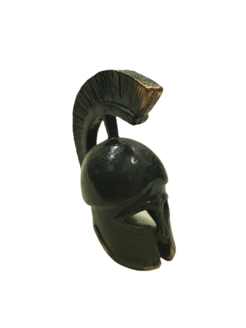 Статуетка Ahelos, Шлем, Висок гребен, Метален, Черна оксидация, 6 см