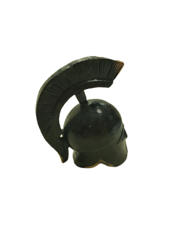Статуетка Ahelos, Шлем, Висок гребен, Метален, Черна оксидация, 6 см