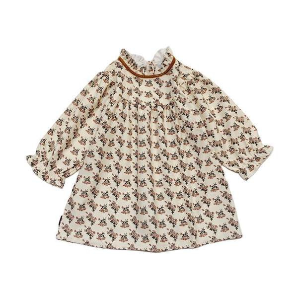 Rochie casual pentru fete cu maneci lungi si motive florale