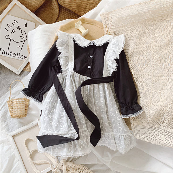 Rochie modernă pentru copii din dantelă cu bucle