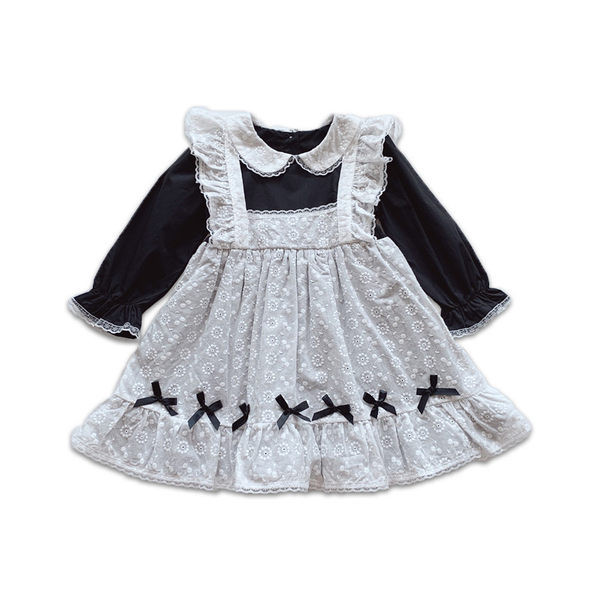 Rochie modernă pentru copii din dantelă cu bucle