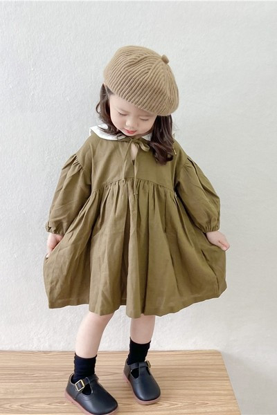 Ležerna dječja haljina na vezanje za djevojčice