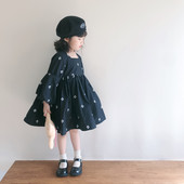 Rochie modernă decupată pentru copii cu decolteu pătrat