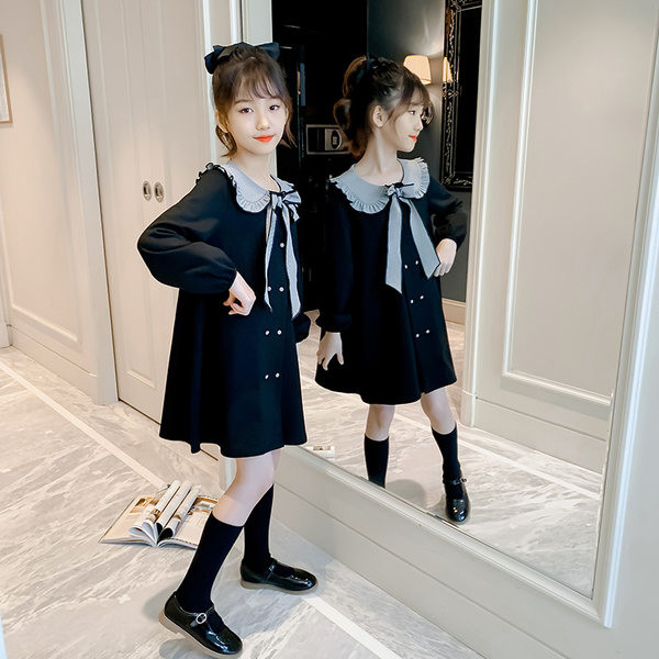 Moderna dječja haljina za djevojčice s dugim rukavima nekoliko modela