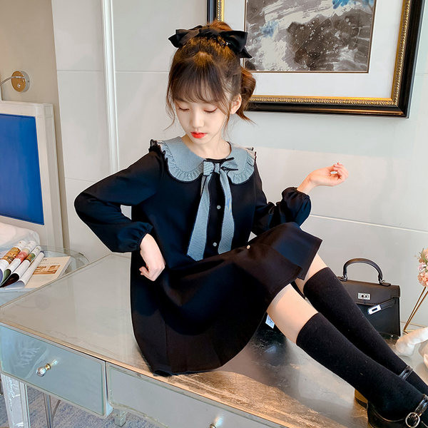 Moderna dječja haljina za djevojčice s dugim rukavima nekoliko modela