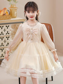 Moderna haljina za djevojčice s trakom i gumbima