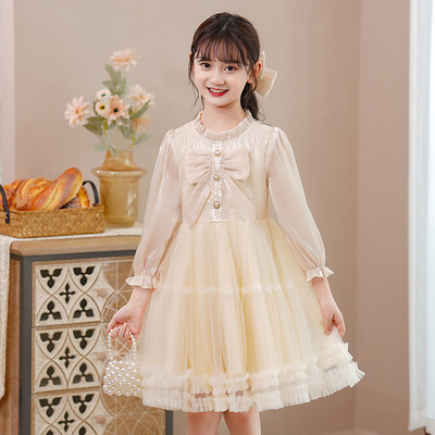 Moderna haljina za djevojčice s trakom i gumbima