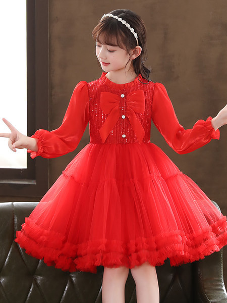 Moderna haljina za djevojčice s trakom i gumbima