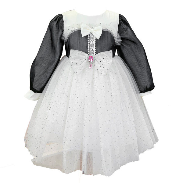 Elegantiška vaikiška suknelė su kaspinu