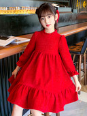 Dječja modna haljina dugih rukava s O-izrezom za djevojčice