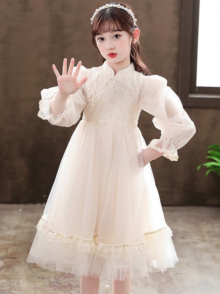 Elegantna dječja haljina za djevojčice s dugim rukavima