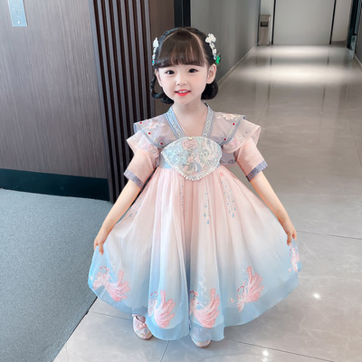 Proljetno-jesenska haljina s vezom za djevojčice - kineski stil