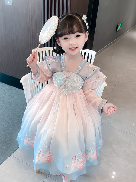 Proljetno-jesenska haljina s vezom za djevojčice - kineski stil