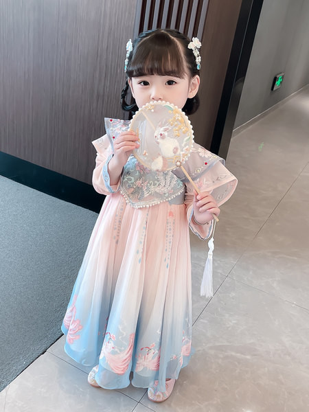 Proljetno-jesenska haljina s vezom za djevojčice - kineski stil