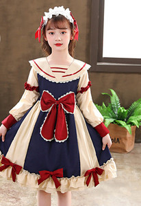 Elegantna haljina za djevojčice s dugim rukavima i trakom