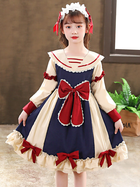 Elegantna haljina za djevojčice s dugim rukavima i trakom