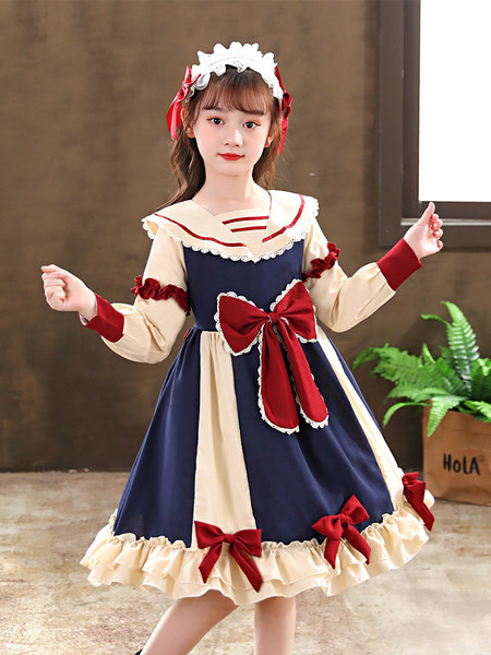 Elegantna haljina za djevojčice s dugim rukavima i trakom