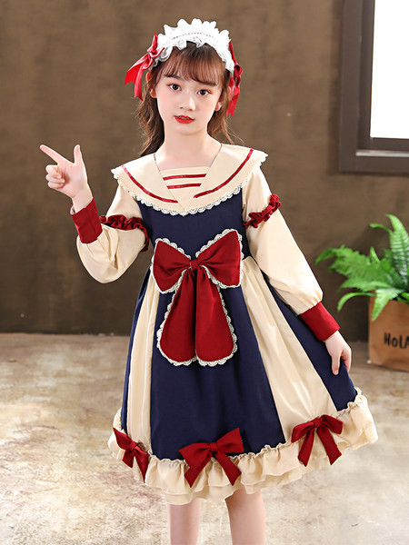 Elegantna haljina za djevojčice s dugim rukavima i trakom