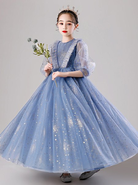 Elegantiška vaikiška suknelė su akmenėliais