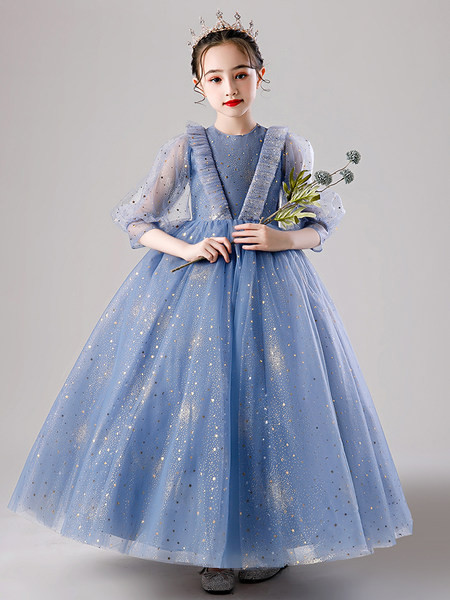 Elegantiška vaikiška suknelė su akmenėliais