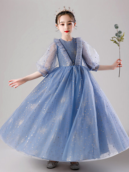 Elegantiška vaikiška suknelė su akmenėliais