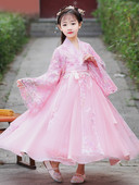 Vaikiška suknelė mergaitėms plačiomis rankovėmis ir siuvinėjimu